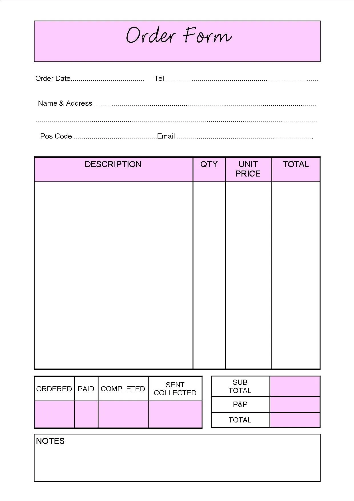 ORDER BOOK - A5 SPIRAL BOUND WITH 60 PAGES