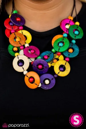 Paparazzi - Bahama Bliss - Multicolor Wood Necklace