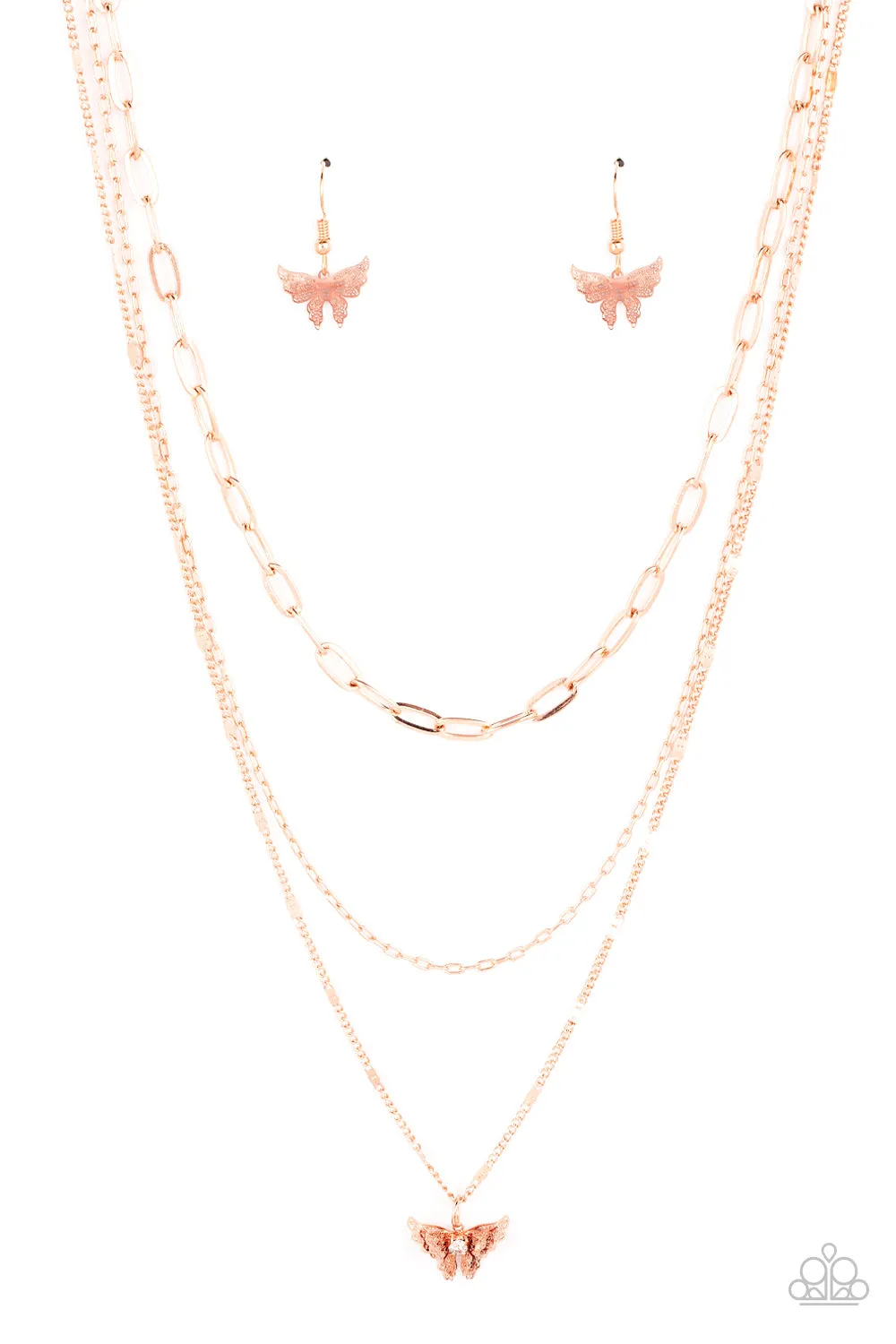 Paparazzi Bountiful Butterflies - Copper Butterfly Necklace