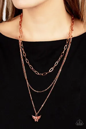 Paparazzi Bountiful Butterflies - Copper Butterfly Necklace