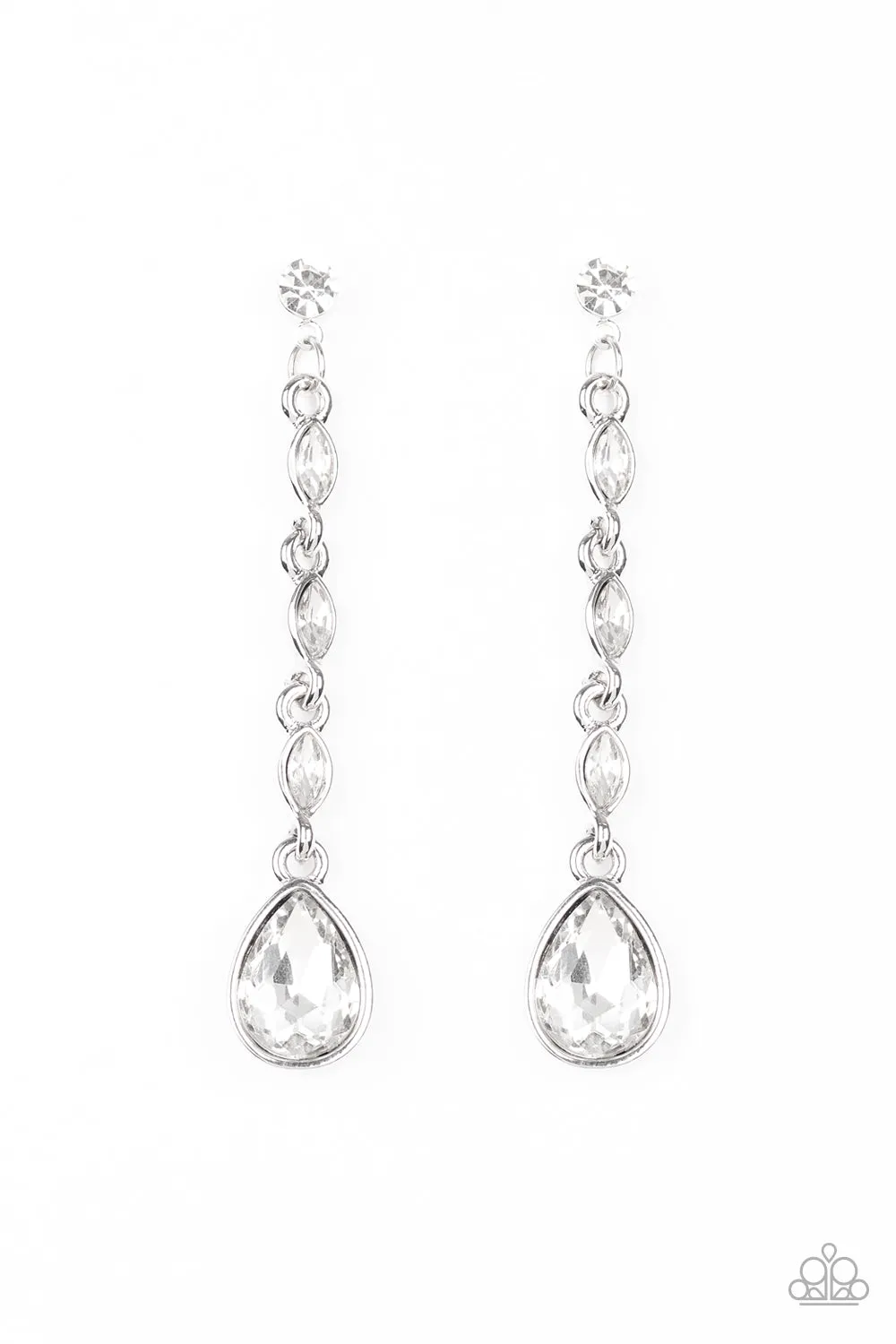 Paparazzi - Must Love Diamonds- White Earrings