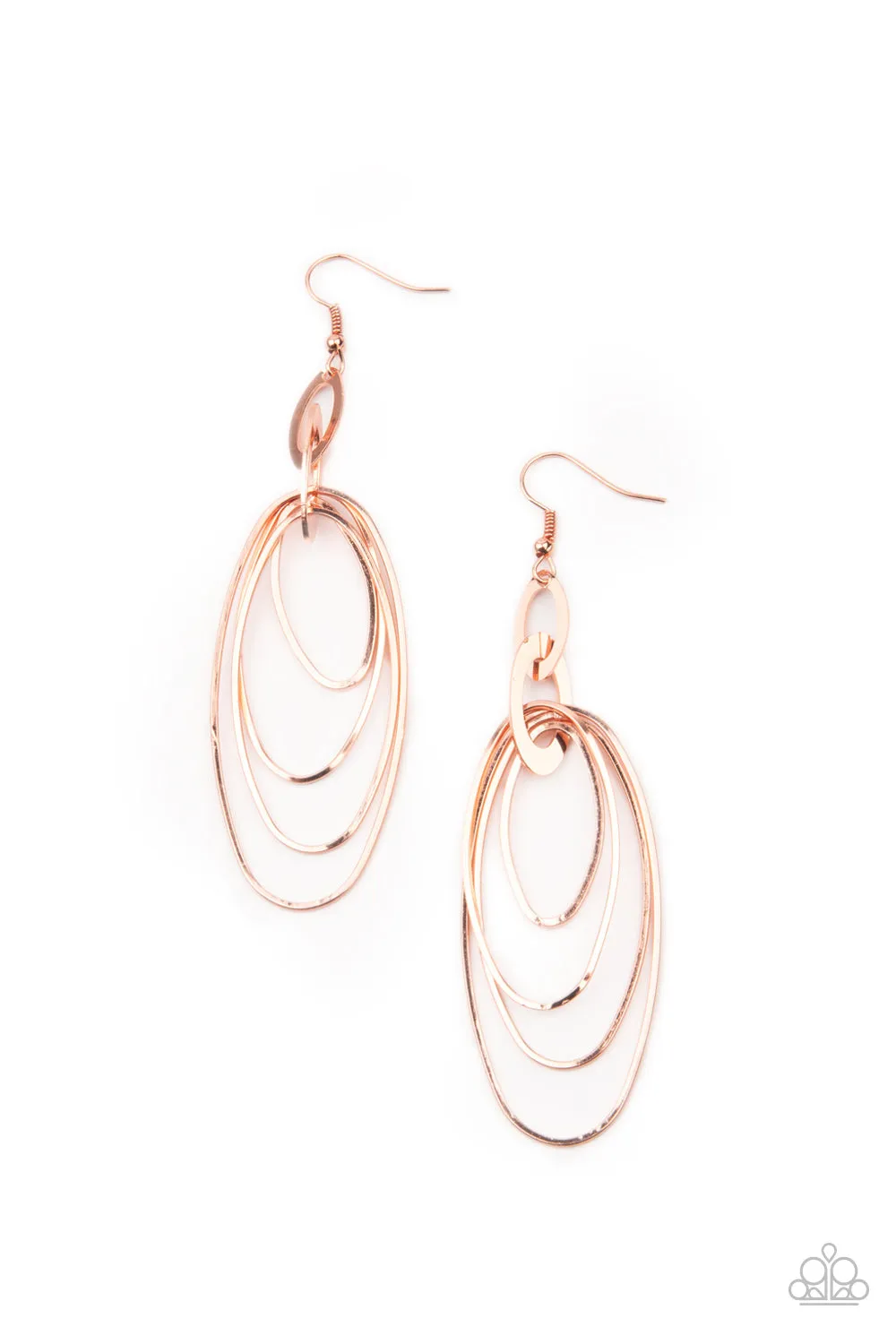 Paparazzi - OVAL The Moon - Copper Earrings