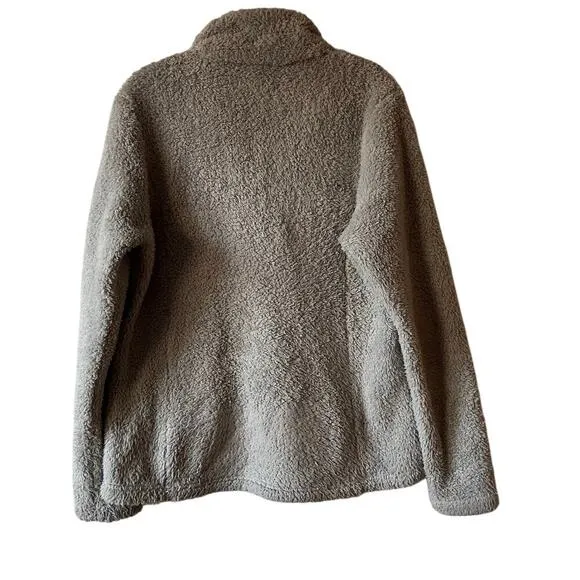 Patagonia Los Gatos Light Gray 1/4 Zip Sherpa Pullover Size Large