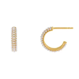 Pearl Studded Hoop Earring