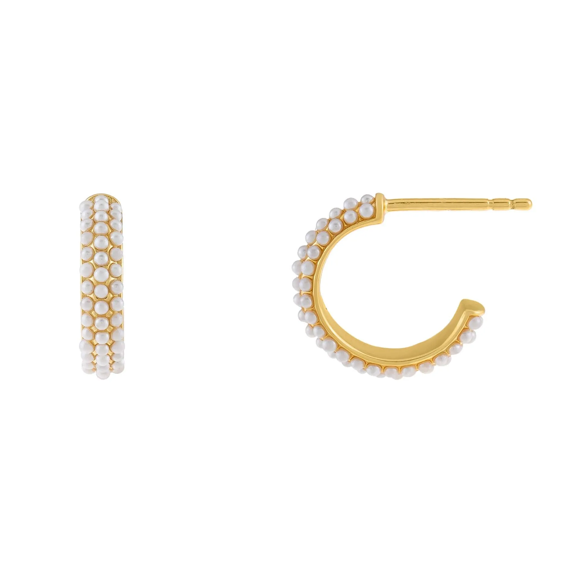 Pearl Studded Hoop Earring