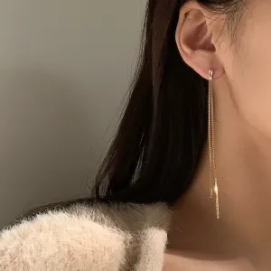 Penelope's Shiny Cubic Long Chain Earrings