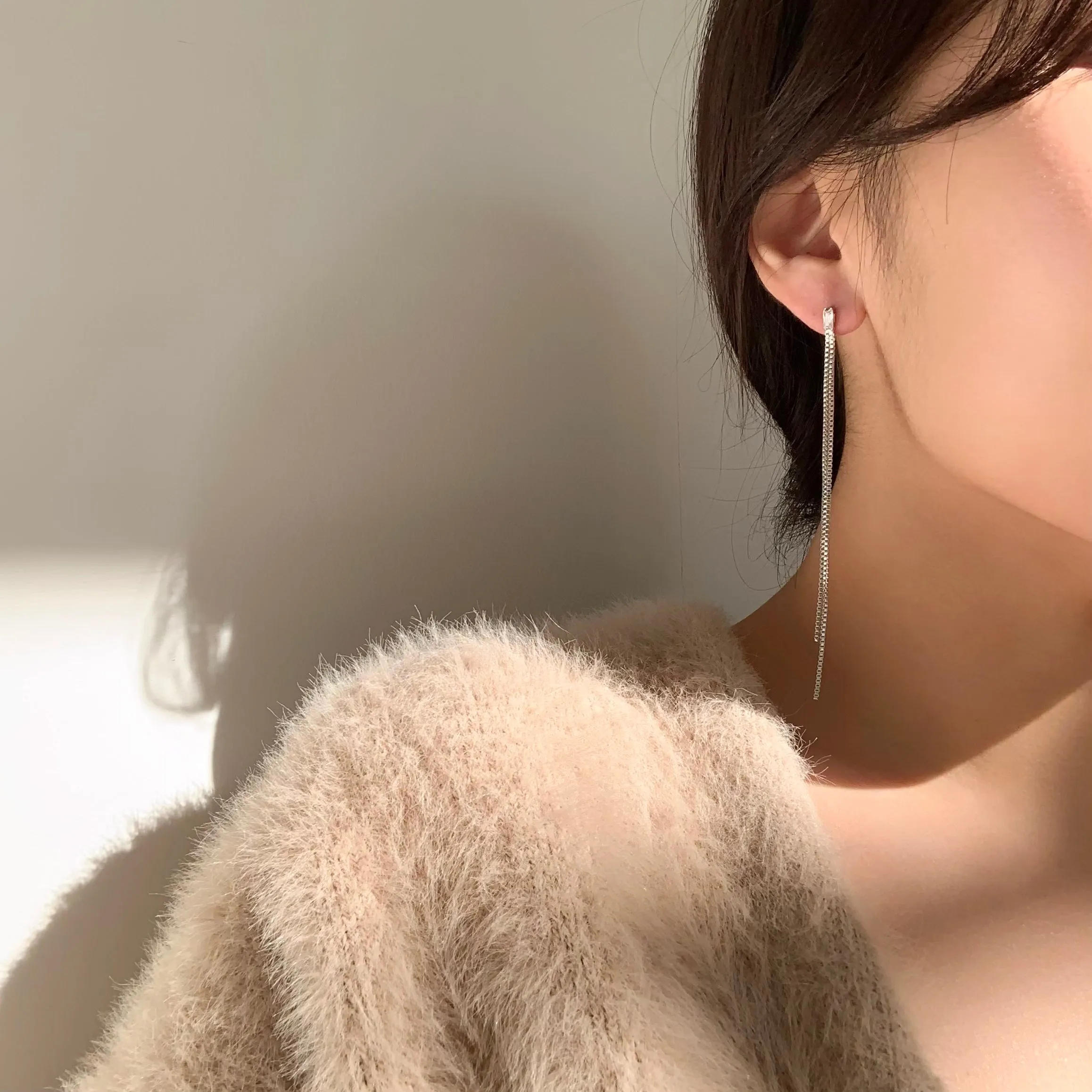 Penelope's Shiny Cubic Long Chain Earrings