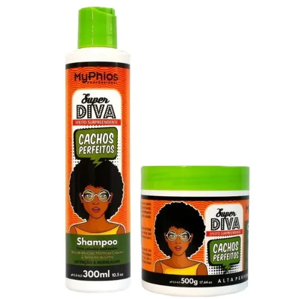 Perfect Curls Super Diva Curly Hair Maintenance Definition Kit 2 Itens - My Phios