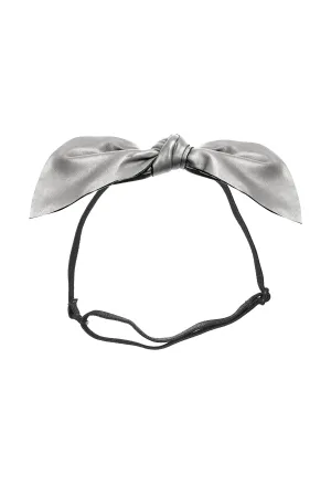 Perfect Leather Pointy Bow Wrap - Silver