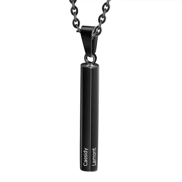 Personalized 6 Sides Engraving Necklaces For Women