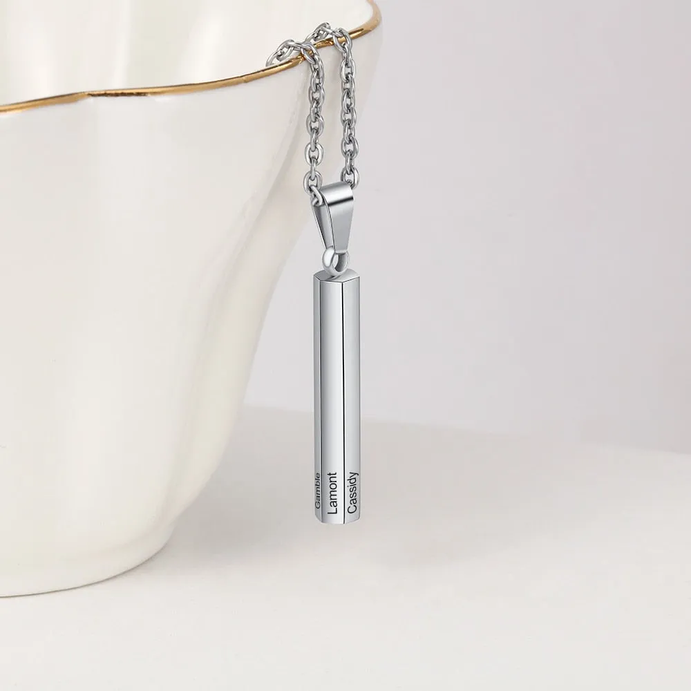 Personalized 6 Sides Engraving Necklaces For Women