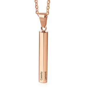 Personalized 6 Sides Engraving Necklaces For Women