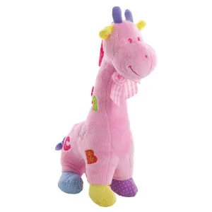 Pink Plush Baby Giraffe Rattle