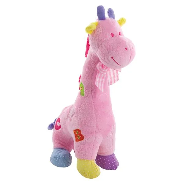 Pink Plush Baby Giraffe Rattle