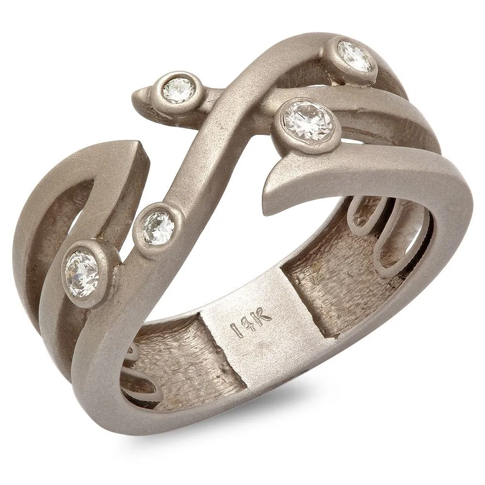 PMI 14W@4.75 5RD1@0.12 FANCY MATTE MEN'S RING