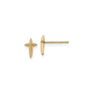 Pointy Cross Friction Stud Earrings (14K)