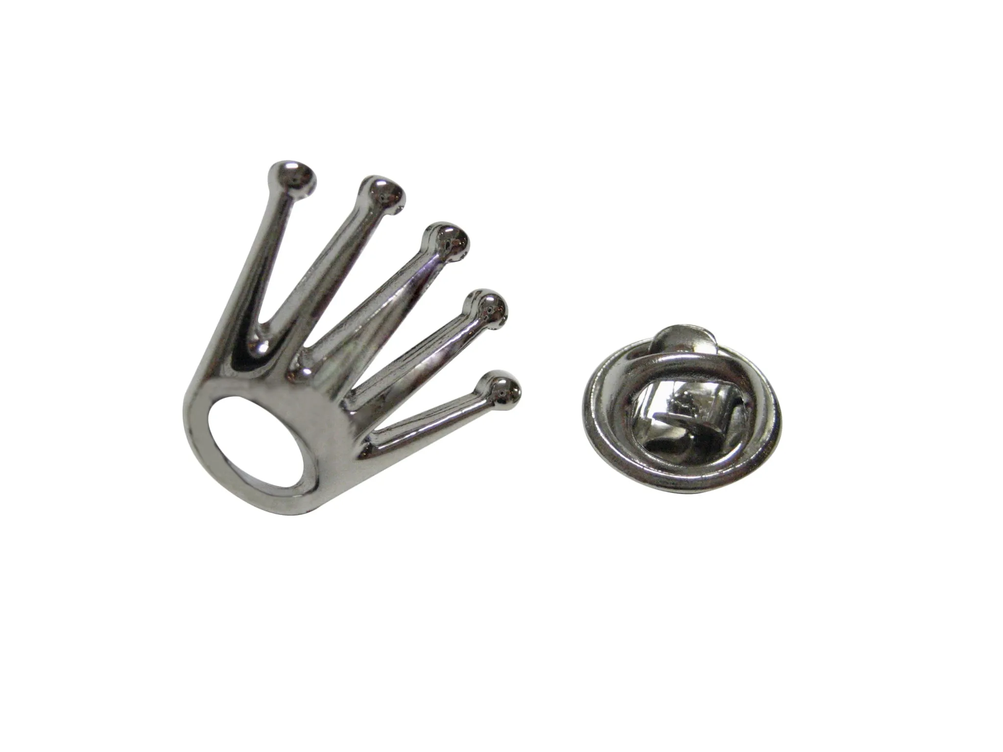 pointy crown lapel pin