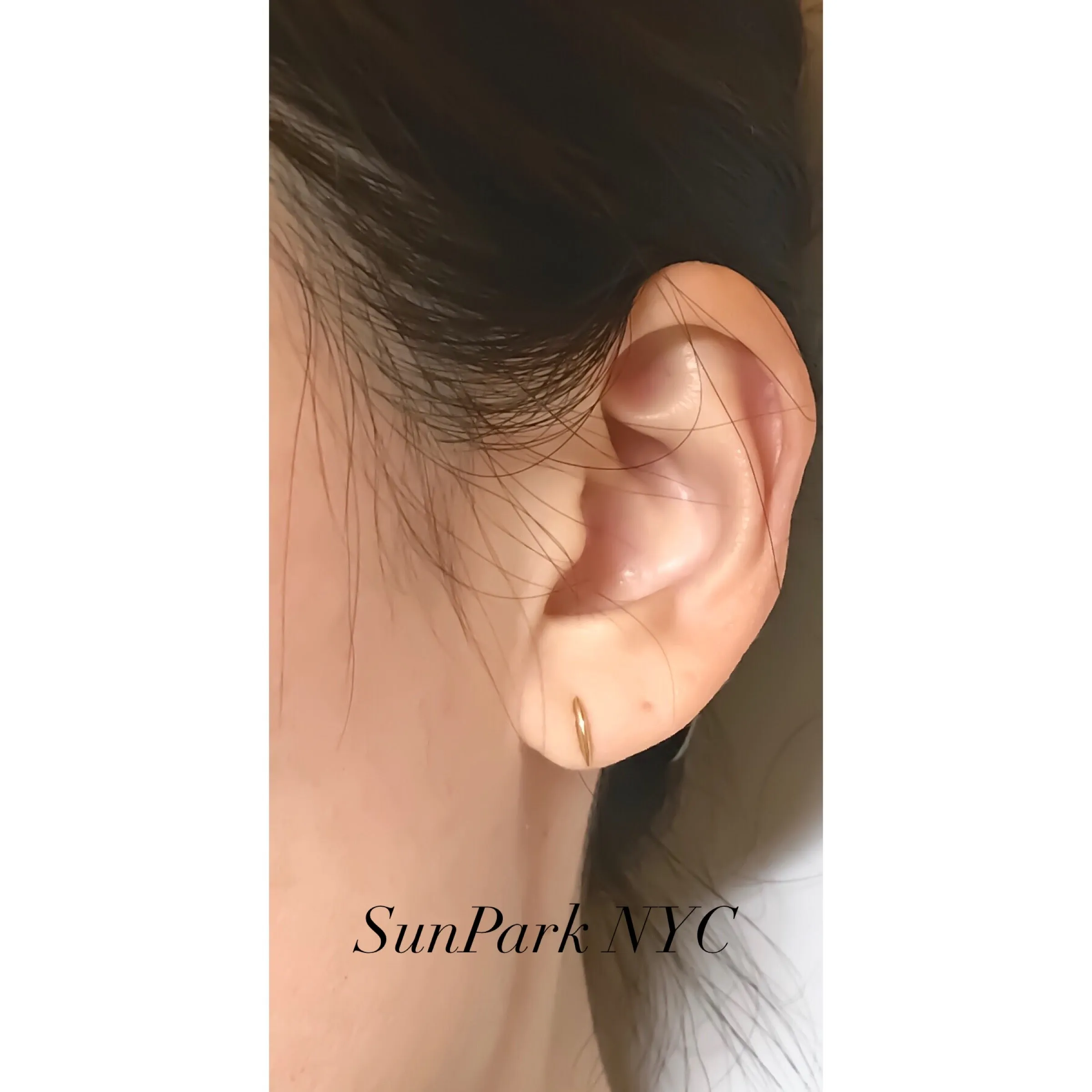 Pointy Gold Bar Studs Earrings