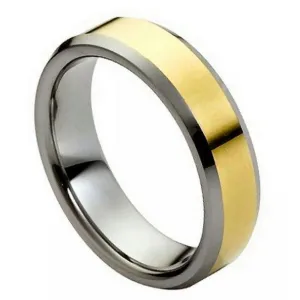 Polished Shiny Gold Plated Center & Low Beveled Edge- 6mm