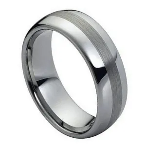 Polished Shiny with Brushed Center - 8mm