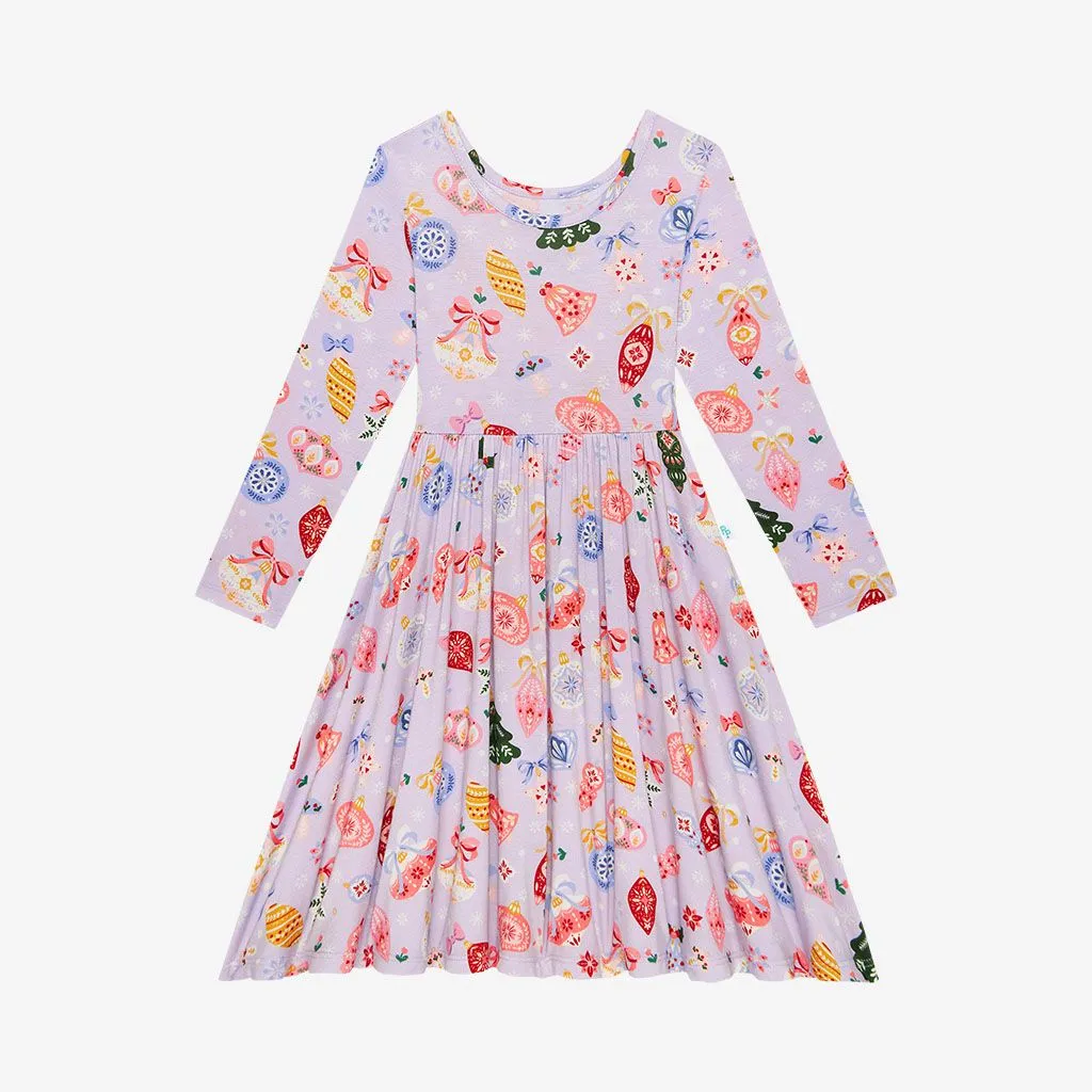 Posh Peanut Holly Long Sleeve Basic Twirl Dress