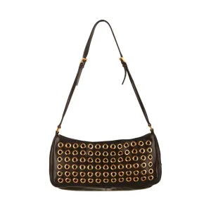 Prada Black Grommet Shoulder Bag