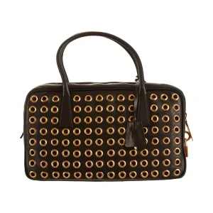 Prada Black Grommet Top Handle Bag
