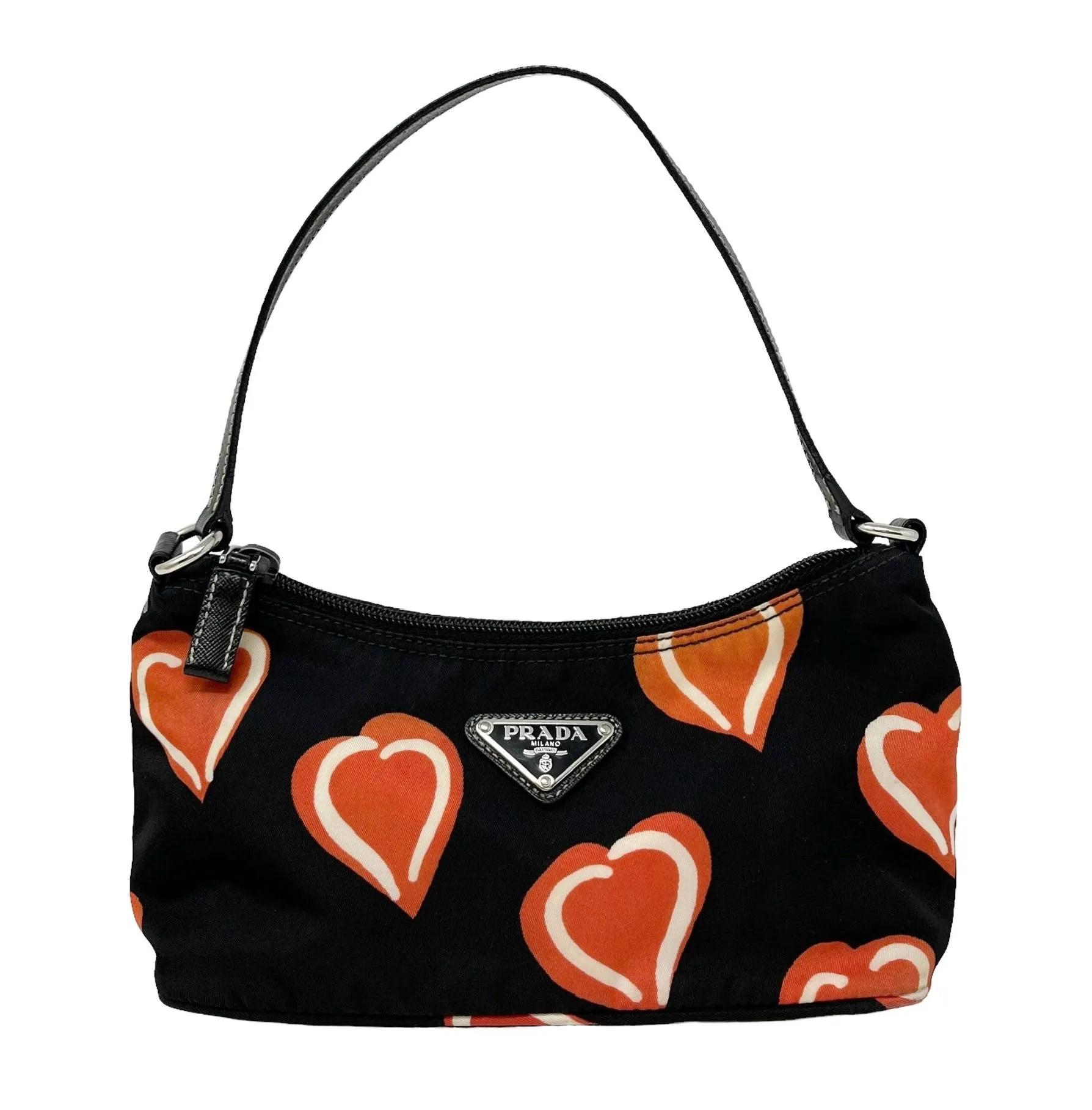Prada Black Heart Nylon Shoulder Bag