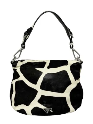 Prada Black   White Giraffe Print Shoulder Bag