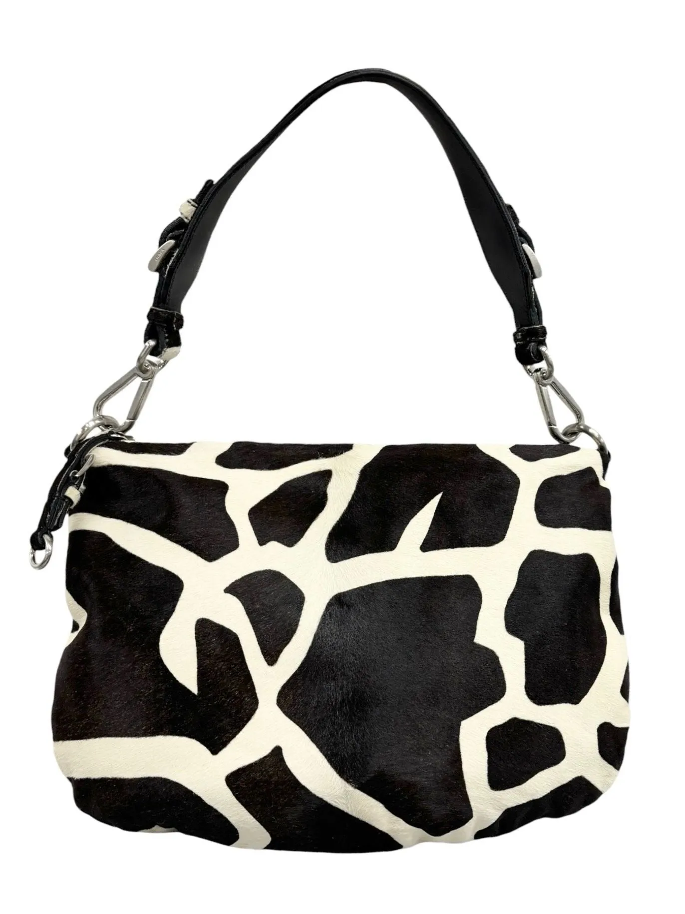 Prada Black   White Giraffe Print Shoulder Bag