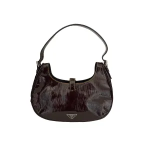 Prada Brown Patent Leather Shoulder Bag