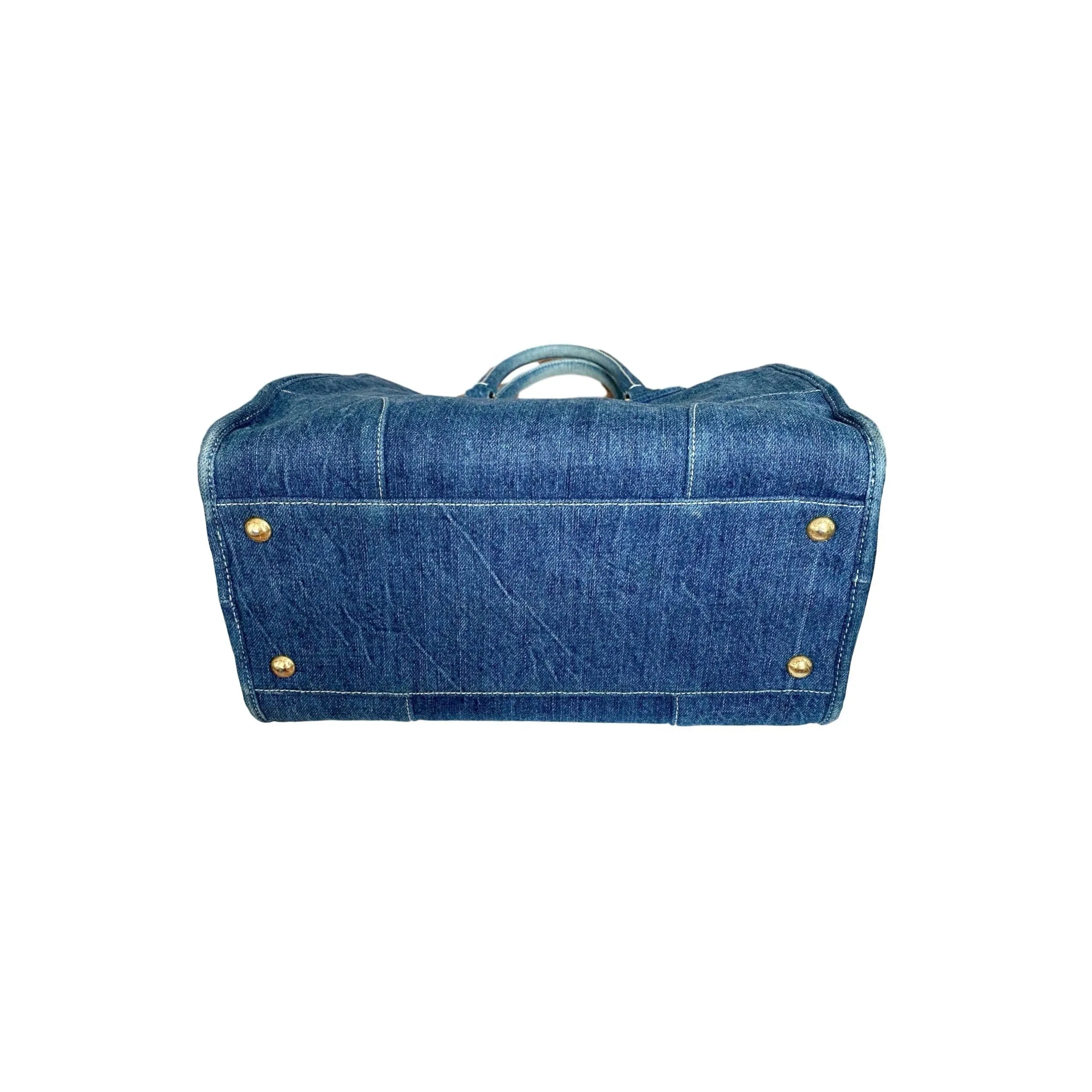 Prada Denim Logo 2way Bag