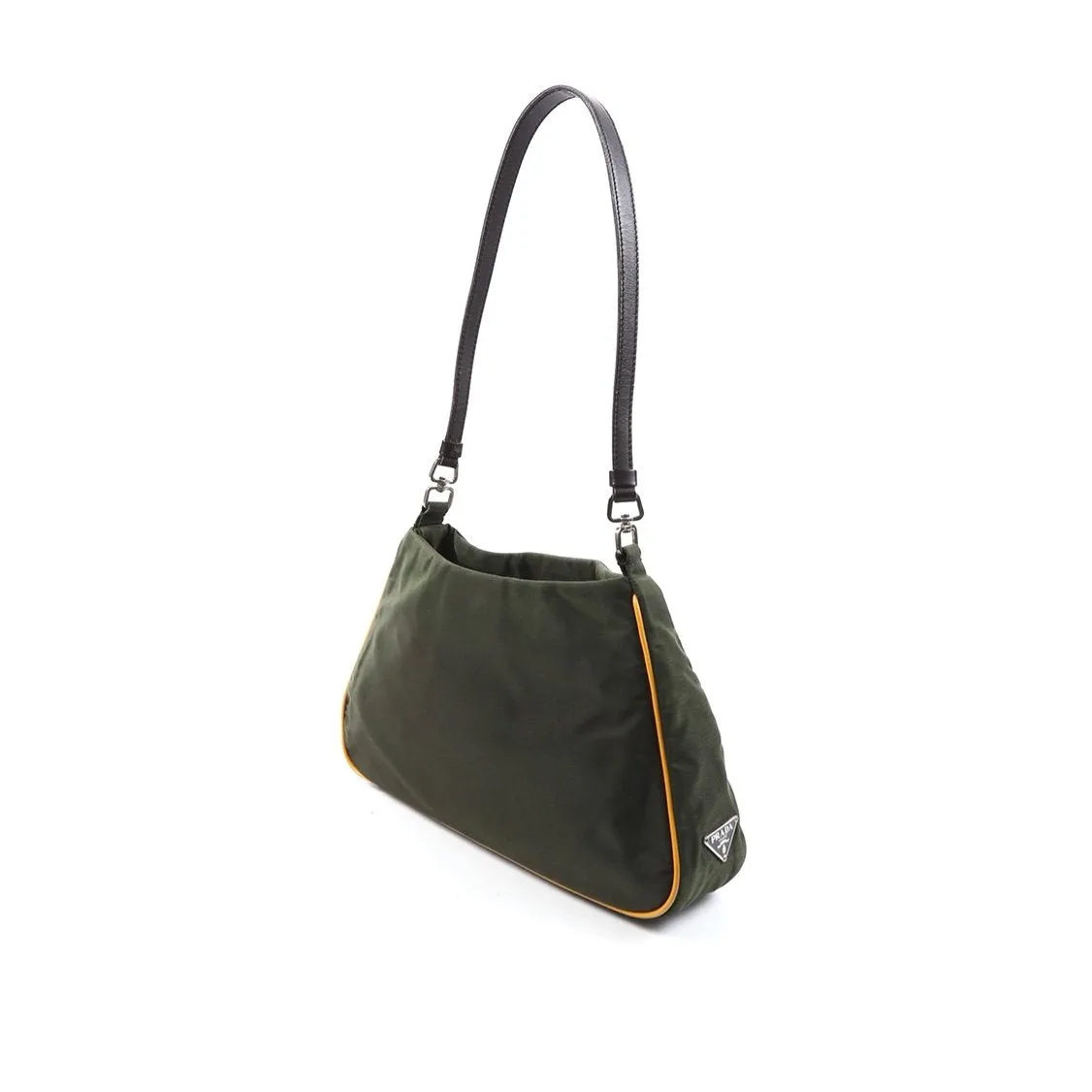 Prada Green Floral Nylon Shoulder Bag