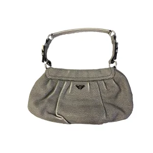 Prada Grey Leather Shoulder Bag
