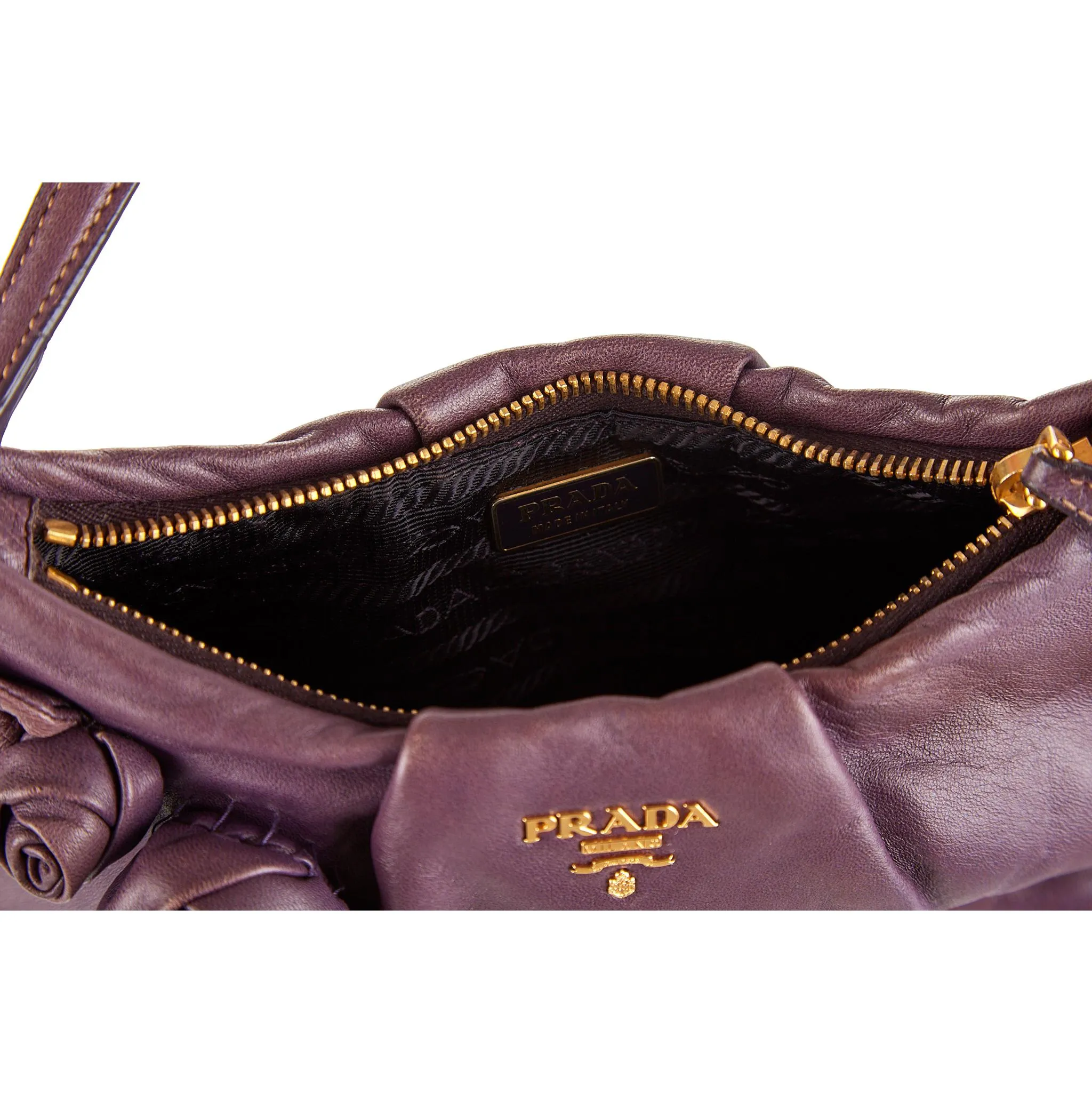 Prada Purple Floral Mini Shoulder Bag
