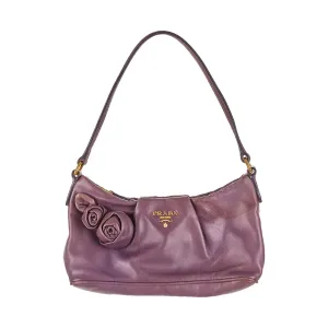 Prada Purple Floral Mini Shoulder Bag
