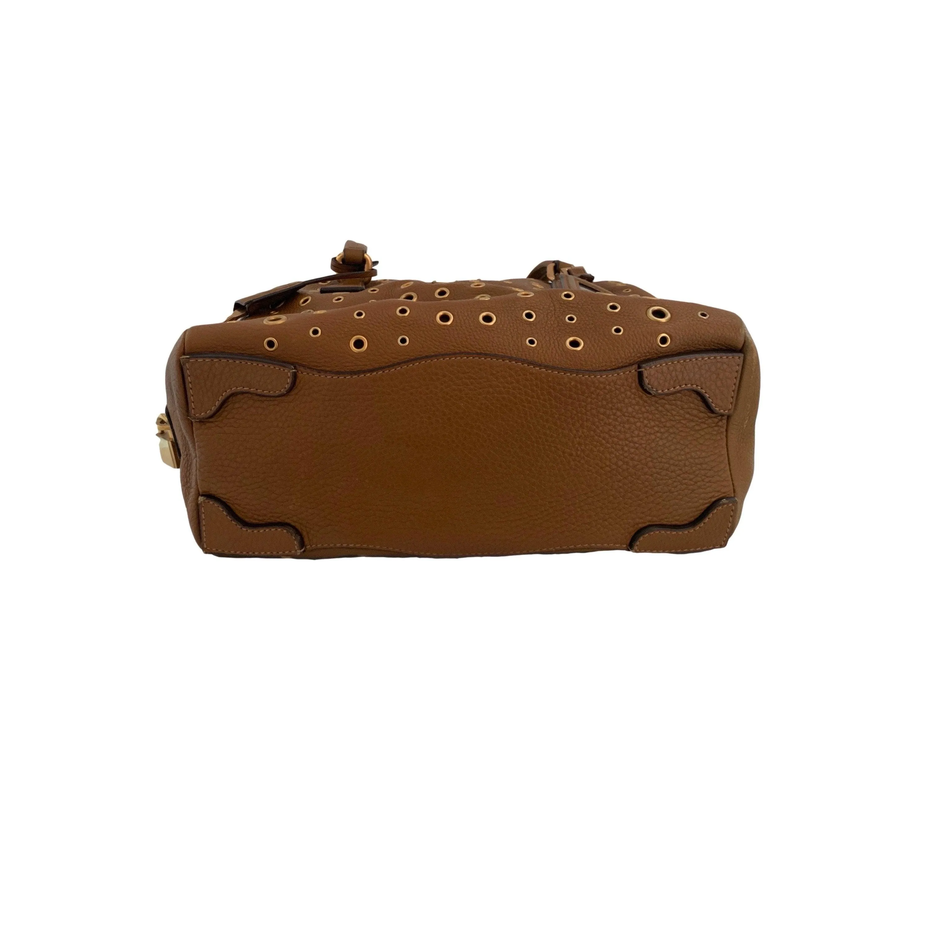 Prada Tan Grommet Shoulder Bag