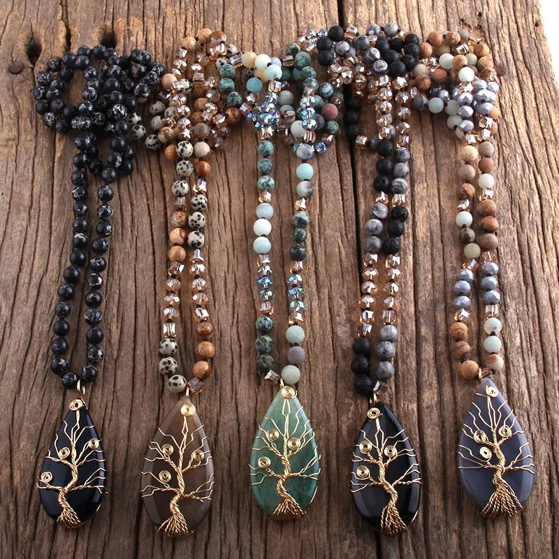 Precious Natural Glass/Stone Crystal Necklace
