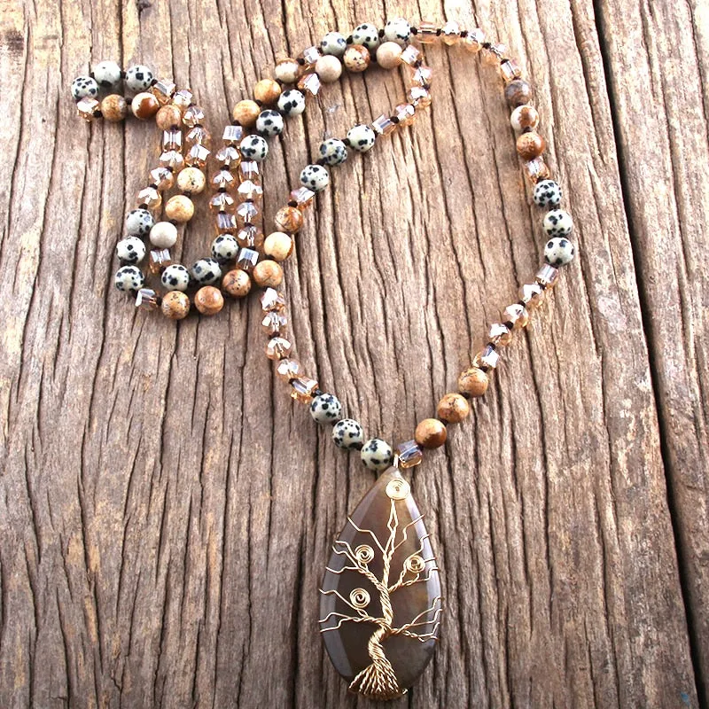 Precious Natural Glass/Stone Crystal Necklace