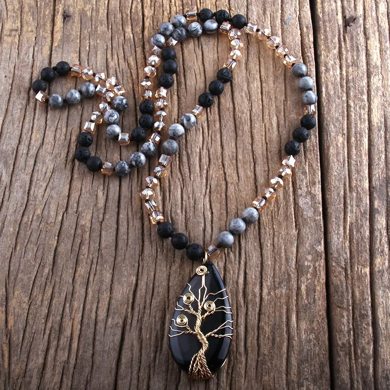 Precious Natural Glass/Stone Crystal Necklace