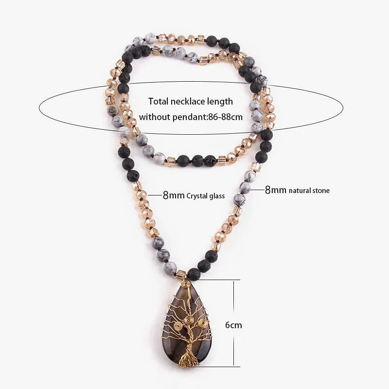 Precious Natural Glass/Stone Crystal Necklace
