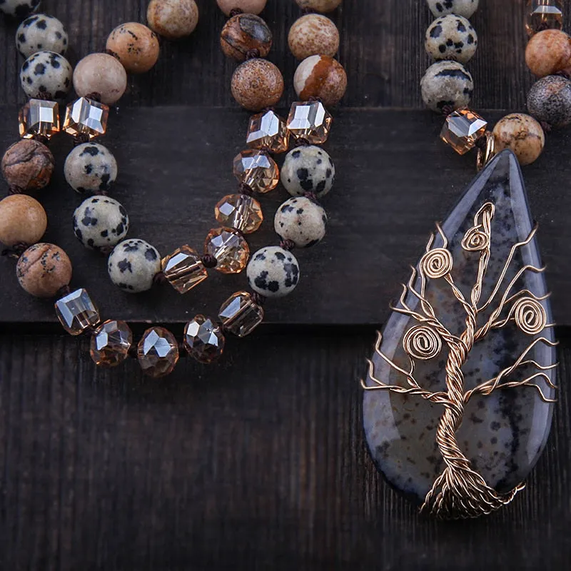 Precious Natural Glass/Stone Crystal Necklace