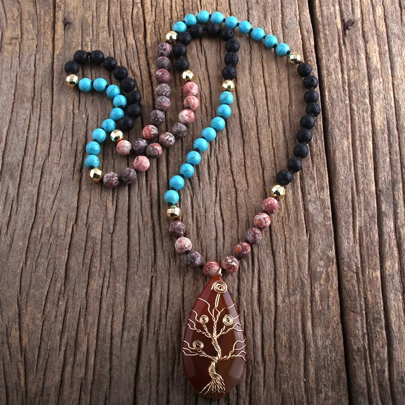 Precious Natural Glass/Stone Crystal Necklace