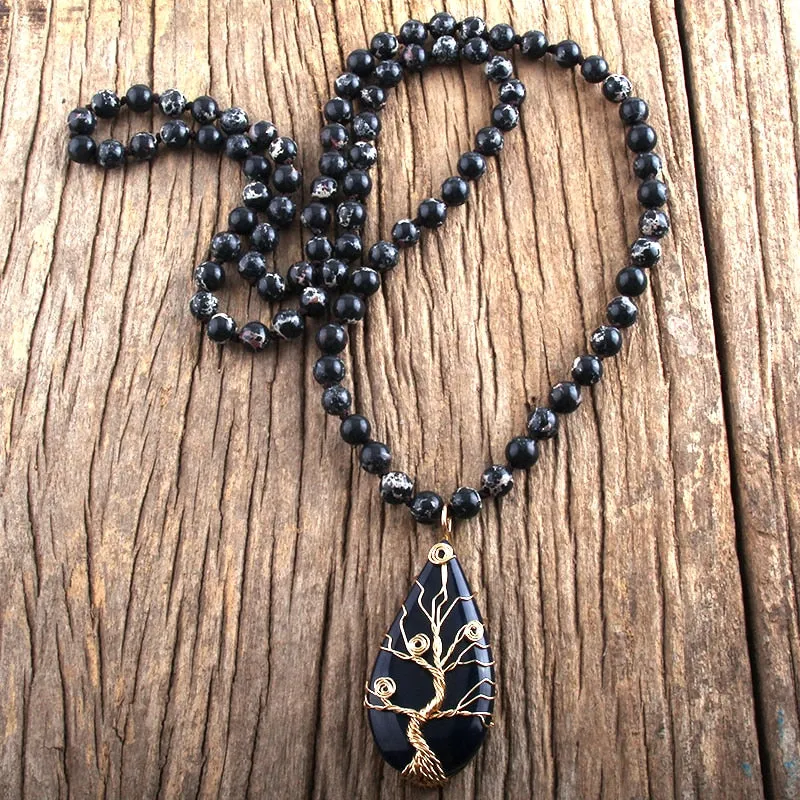 Precious Natural Glass/Stone Crystal Necklace