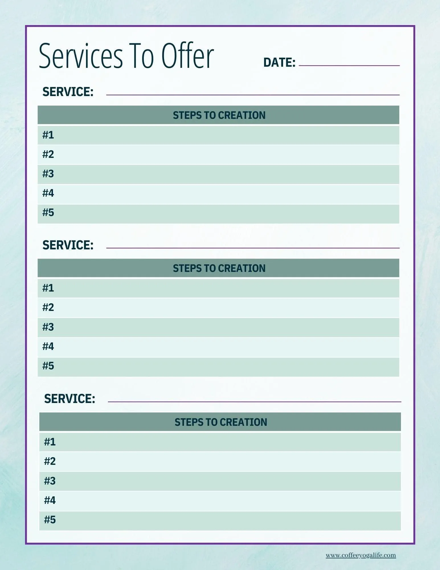 Printable Business Planner