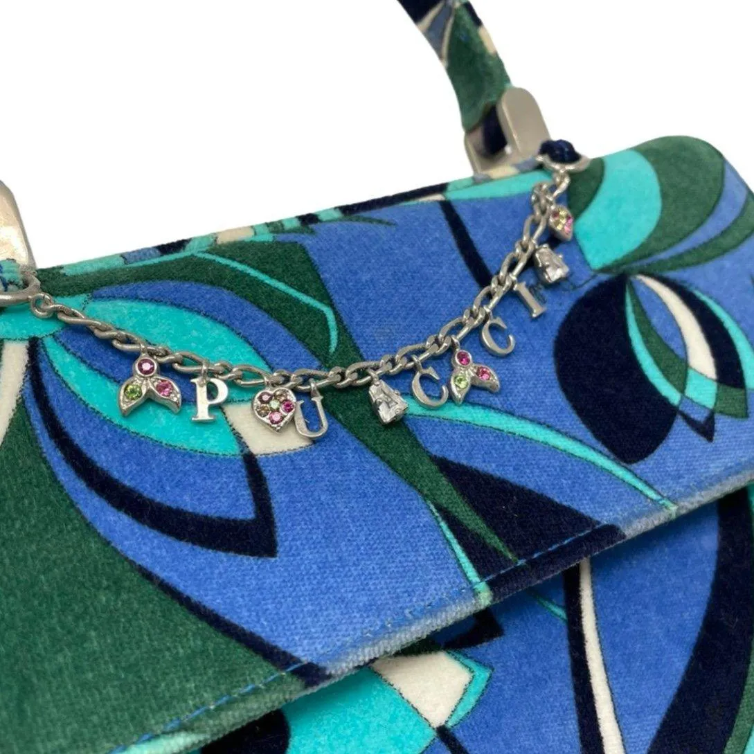 Pucci Blue Print Charm Mini Top Handle Bag