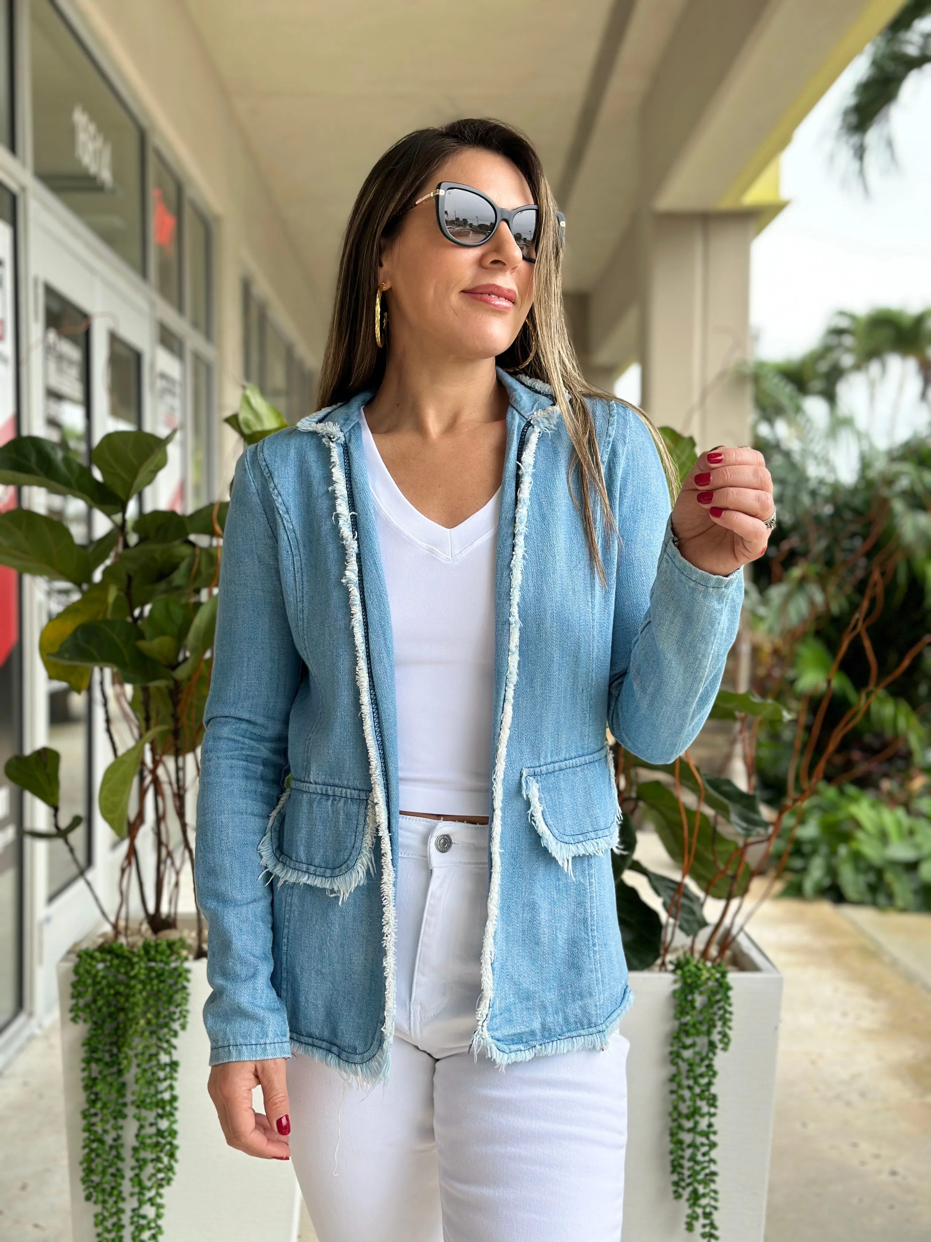 "Nata" Denim Blazer Jacket