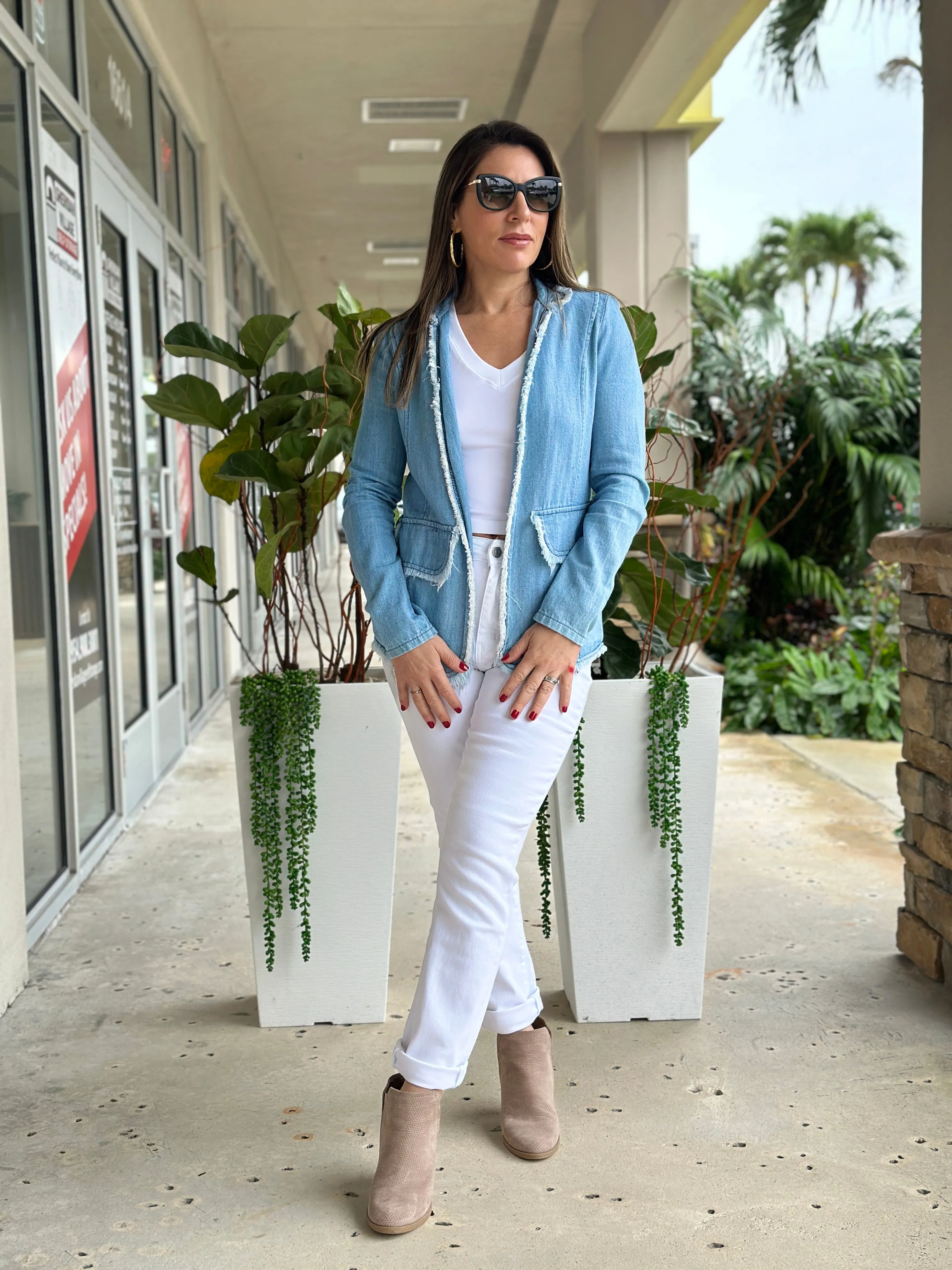 "Nata" Denim Blazer Jacket