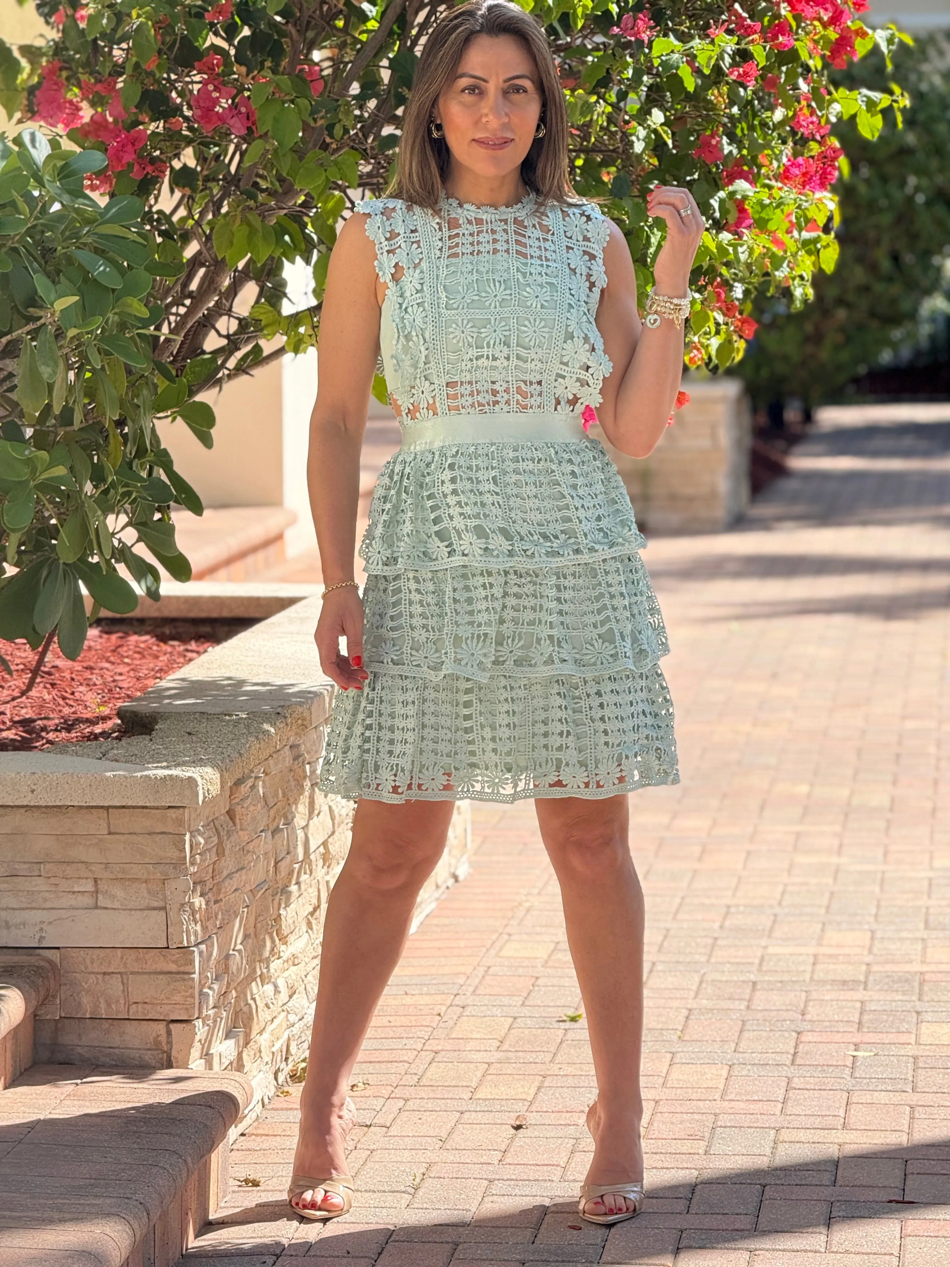 "Rakkel" Sleeveless Lace Mini Dress