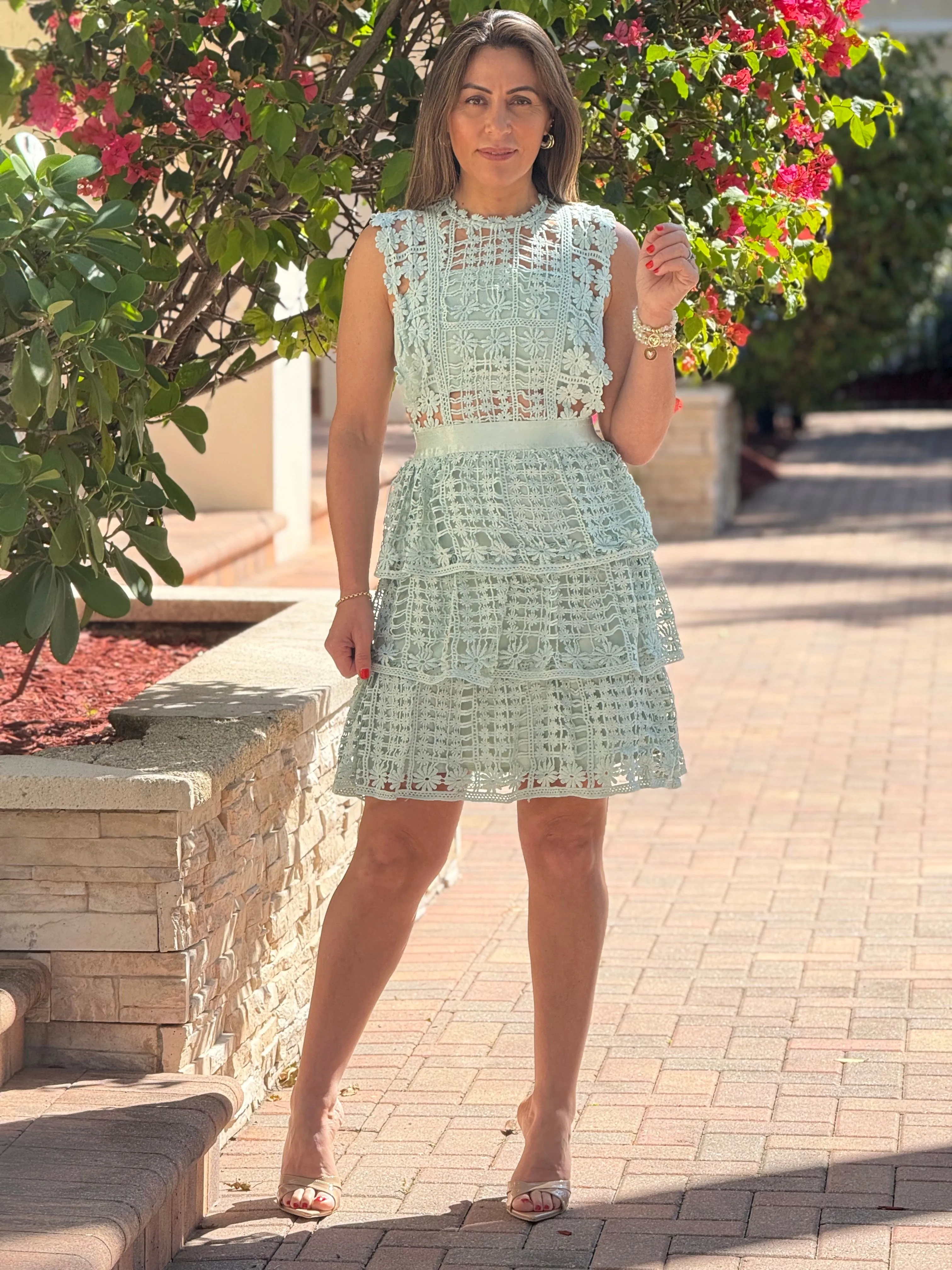 "Rakkel" Sleeveless Lace Mini Dress